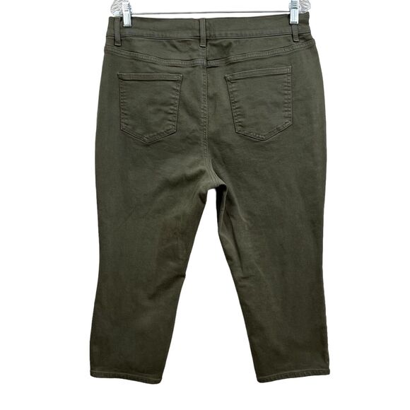 Encore by Idina Menzel Womens Capri Jeans Stretch Flat Front Hi Rise Green 16p - Picture 6 of 7